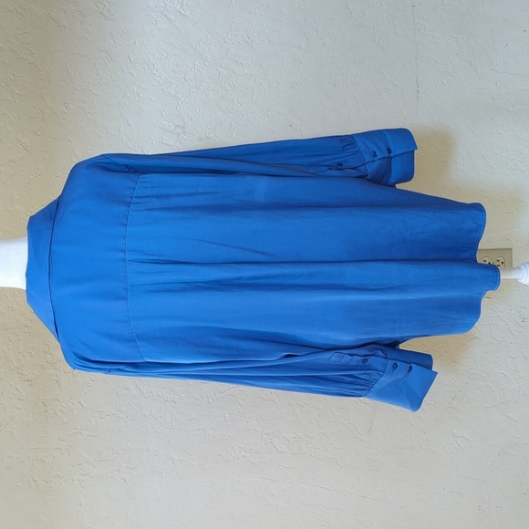 Simply Vera Blue Long Sleeve Button Down Tunic Blouse Size XL - Picture 8 of 10